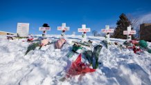 An impromptu memorial on the campus of Northern Illinois University