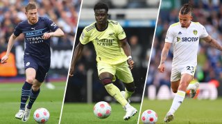 Kevin De Bruyne, Bukayo Saka and Kalvin Phillip