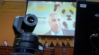 A committee exhibit showing Eric Herschmann, former Trump White House adviser, as the House select committee investigating the Jan. 6 attack on the U.S. Capitol continues to reveal its findings of a year-long investigation, at the Capitol in Washington, Thursday, June 23, 2022.Â