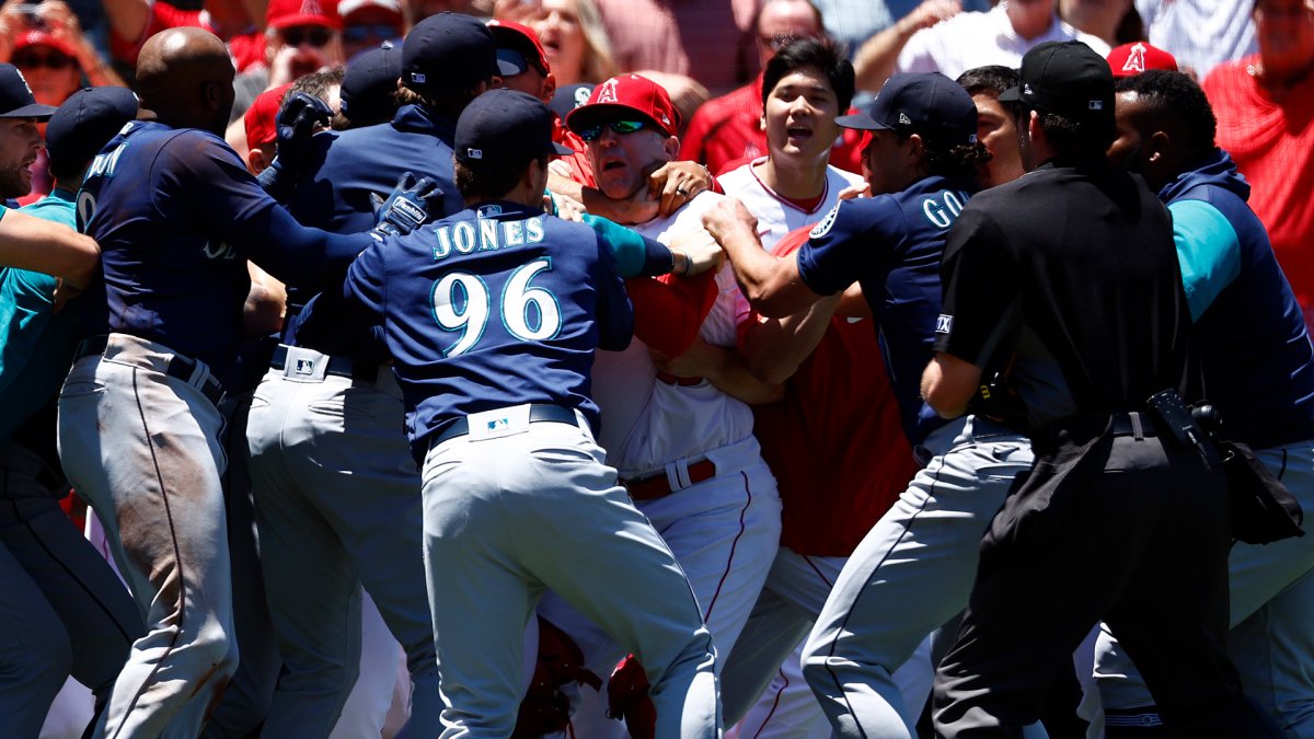 AngelsMariners BenchClearing Brawl Leads to Eight Ejections NBC4