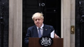 Boris Johnson at podium