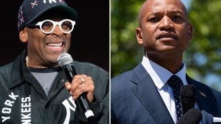 Spike Lee (L) and Wes Moore (R).
