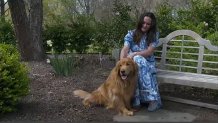 Jackie Foschi in the garden named after her son Hudson