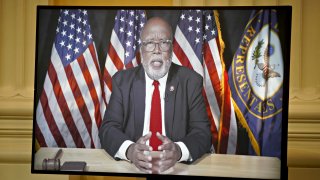Representative Bennie Thompson, a Democrat from Mississippi and chairman of the House Select Committee to Investigate the January 6th Attack on the US Capitol, speaks virtually during a hearing in Washington, D.C., US, on Thursday, July 21, 2022.