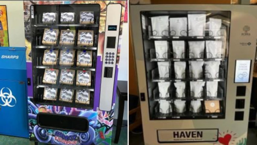 Examples of Narcan vending machines that will be placed around San Diego County to help fight the opioid epidemic.