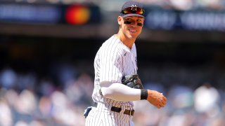 Aaron Judge #99 of the New York Yankees in action against the Oakland Athletics at Yankee Stadium on June 29, 2022 in New York City.