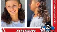Mason Padilla, a kids division finalist in the 2022 USA Mullet Championships.