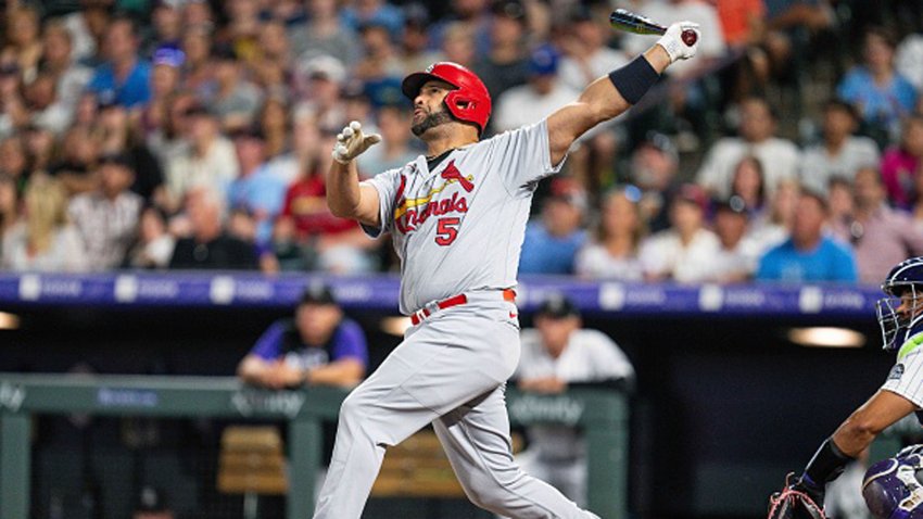 Pujols hits 693rd home run, ties one Bonds record