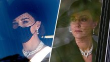 Catherine, Princess of Wales, seen during the funeral of Prince Philip on April 2021, left, and the funeral of Queen Elizabeth II on Sept. 19, 2022, right.