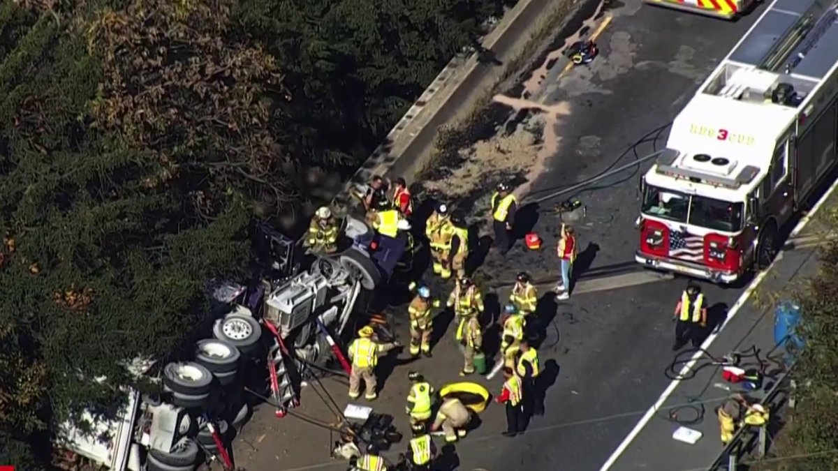 Overturned Dump Truck Traps Driver on I-270 in Frederick County – NBC4 ...