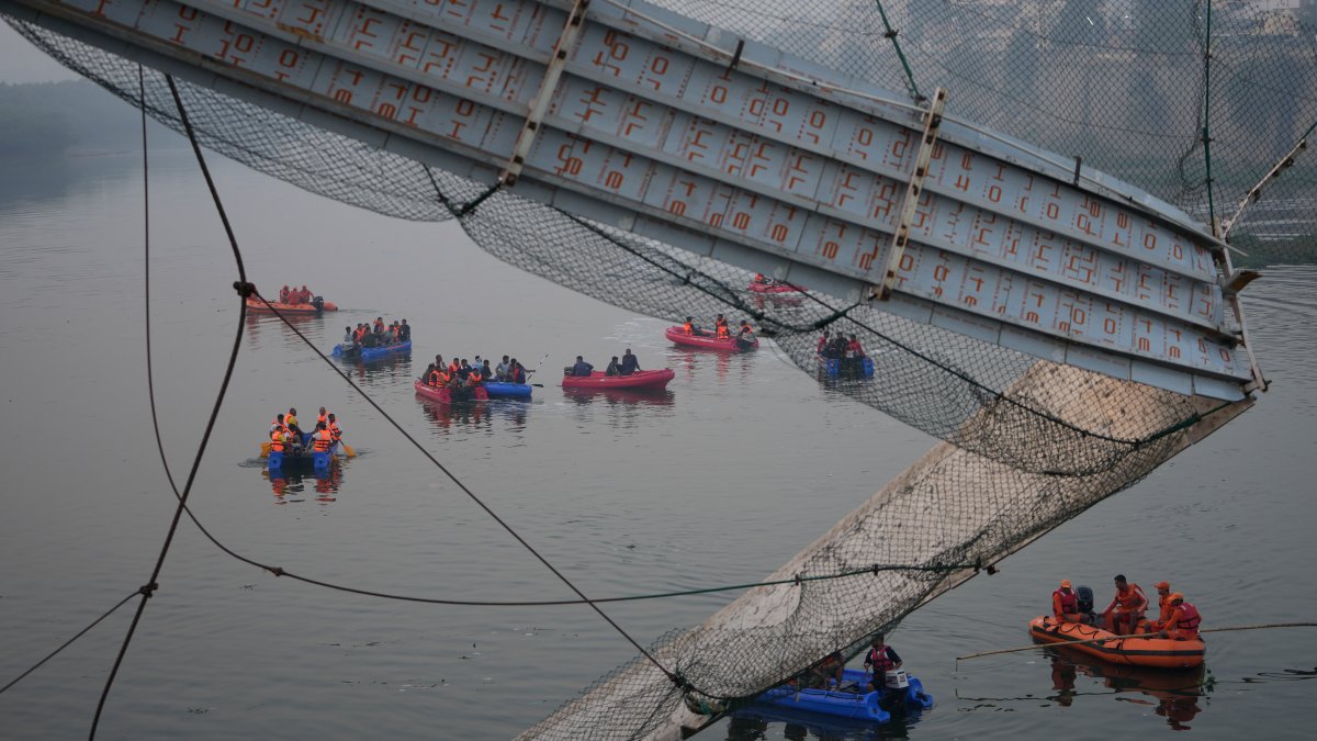 Nine Arrested After Bridge Collapses in India, Killing 134 – NBC4 Washington - Vimarsana News