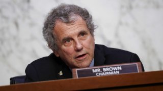 Chairman Sherrod Brown (D-OH) questions Treasury Secretary Janet Yellen and Federal Reserve Chairman Powell during a Senate Banking, Housing and Urban Affairs Committee hearing on the CARES Act, at the Hart Senate Office Building in Washington, DC, September 28, 2021.