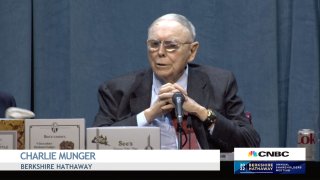 Charlie Munger at the Berkshire Hathaway press conference, April 30, 2022.