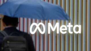 The logo of Meta Platforms is seen in Davos, Switzerland, May 22, 2022.