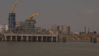 An industrial facility on the Houston Ship Channel where Exxon Mobil is proposing a carbon capture and sequestration network. Between this industry-wide plan and its first deal for another company’s CCS needs, ExxonMobil is hoping that its low-carbon business quickly scales to a legitimate source of revenue and profit.