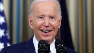 U.S. President Joe Biden smiles as he answers a question during a news conference held after the 2022 U.S. midterm elections in the State Dining Room at the White House in Washington, November 9, 2022.