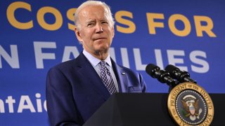 U.S. President Joe Biden speaks about student debt relief at Central New Mexico Community College Student Resource Center in Albuquerque, New Mexico, on November 3, 2022.