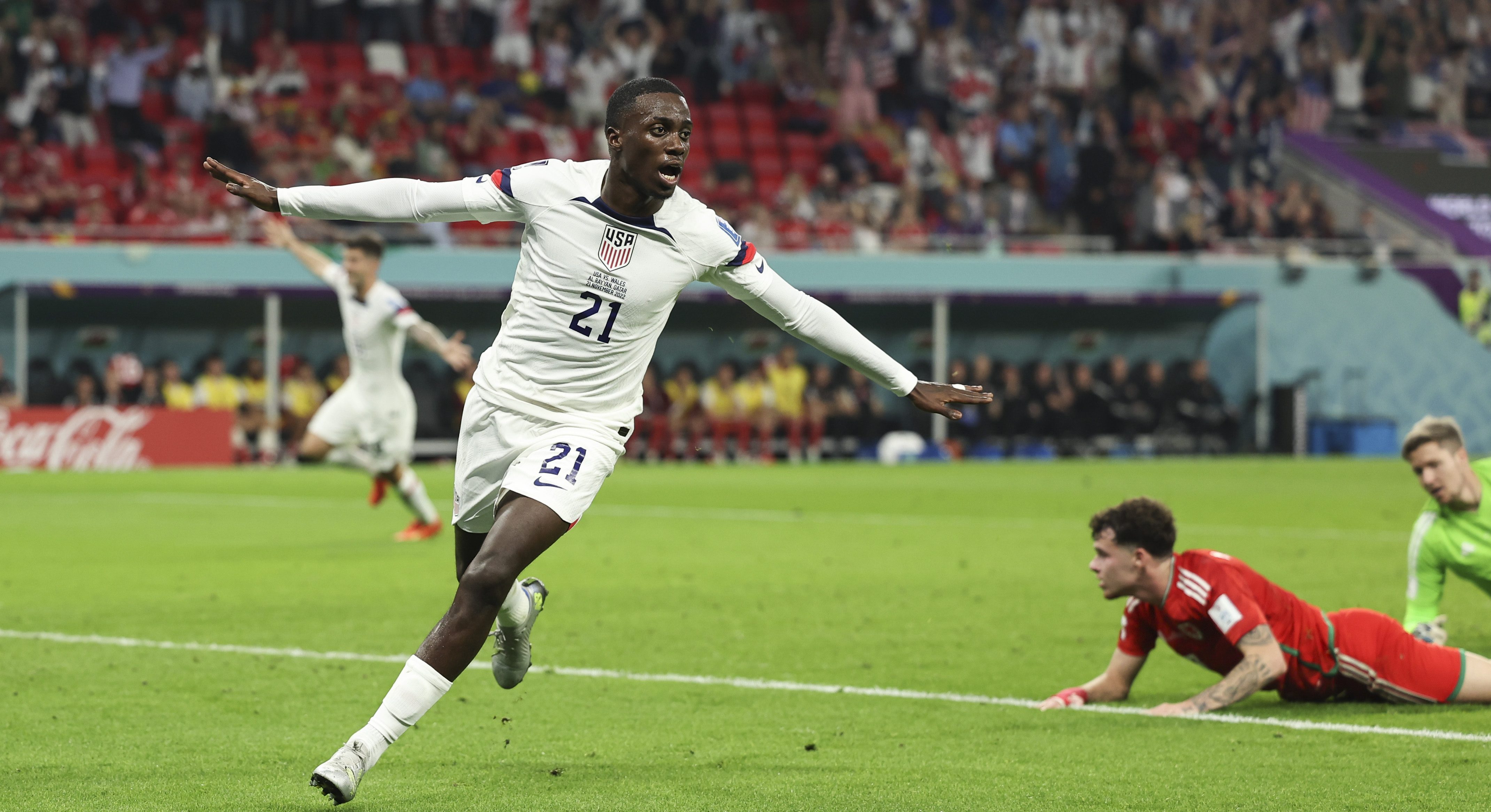 Tim Weah Opens Scoring for USMNT vs. Wales in 2022 World Cup