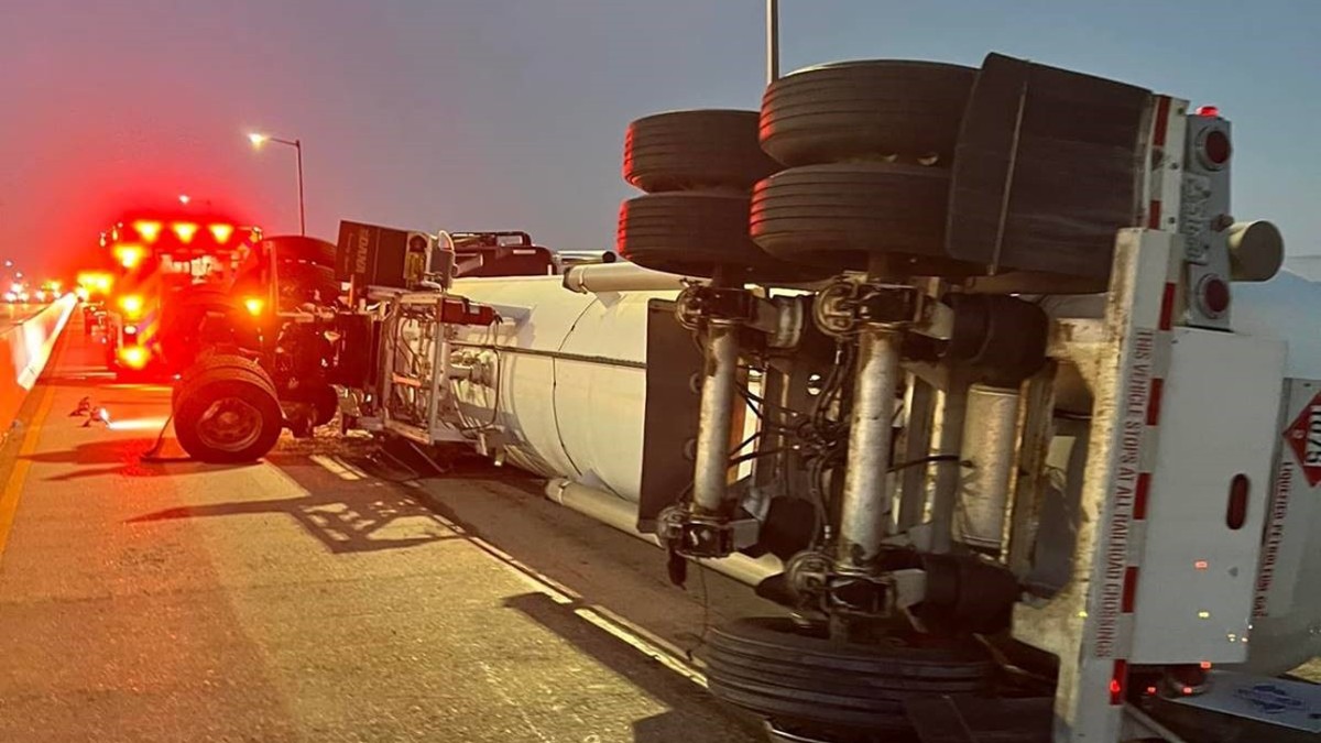 Overturned Truck on Route 50 Causing Road Closures, Anne Arundel School
