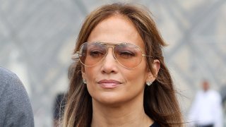 Jennifer Lopez is seen outside the Louvre Museum