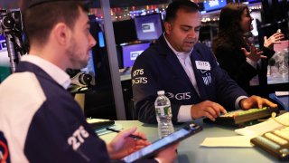 Traders work on the floor of the New York Stock Exchange during morning trading on January 04, 2023 in New York City.