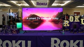 A Roku TV is on display during the Pepcom Digital Experience before the start of the CES tech show, Wednesday, Jan. 4, 2023, in Las Vegas.