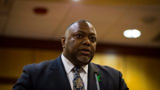 Newport News Superintendent of Schools George Parker makes remarks on the safety parameters currently in place at the city’s schools during a press conference at the Newport News School Administration Building in Newport News, Va., on Monday Jan. 9, 2023.