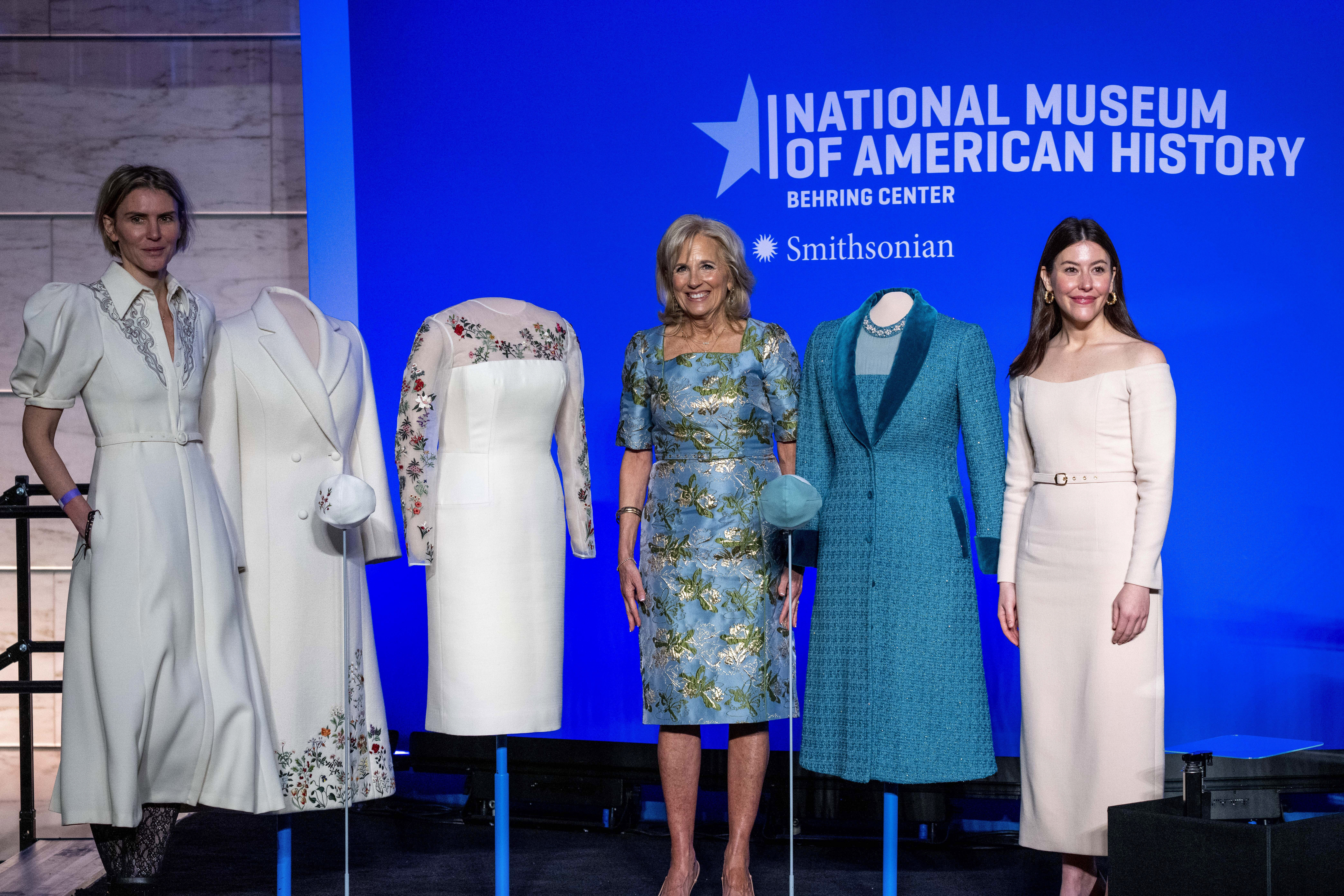First ladies' gowns on display