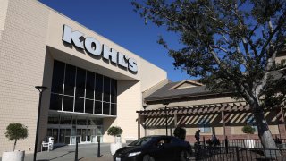 The Kohl’s logo is displayed on the exterior of a Kohl’s store on January 24, 2022 in San Rafael, California.