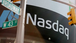 The Nasdaq MarketSite at Times Square on October 26, 2022 in New York City.