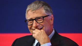 Microsoft founder-turned-philanthropist Bill Gates smiles during the Global Investment Summit at the Science Museum in London on October 19, 2021.