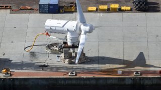 This image, from 2017, shows one of the MeyGen project’s tidal stream turbines. The MeyGen array has a total of four turbines.