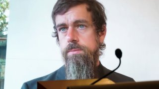 CEO of Twitter Jack Dorsey testifies remotely during the Senate Commerce, Science, and Transportation Committee hearing ‘Does Section 230’s Sweeping Immunity Enable Big Tech Bad Behavior’, on Capitol Hill in Washington, DC, October 28, 2020.