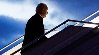 U.S. President Joe Biden boards Air Force One following his visit to Poland to mark the first anniversary of Russia’s invasion of Ukraine, in Warsaw, Poland, February 22, 2023.