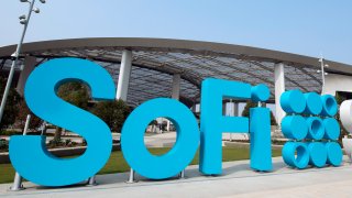 FILE – General exterior view of SoFi Stadium before an NFL football game is shown on Sept. 13, 2020, in Inglewood, Calif.