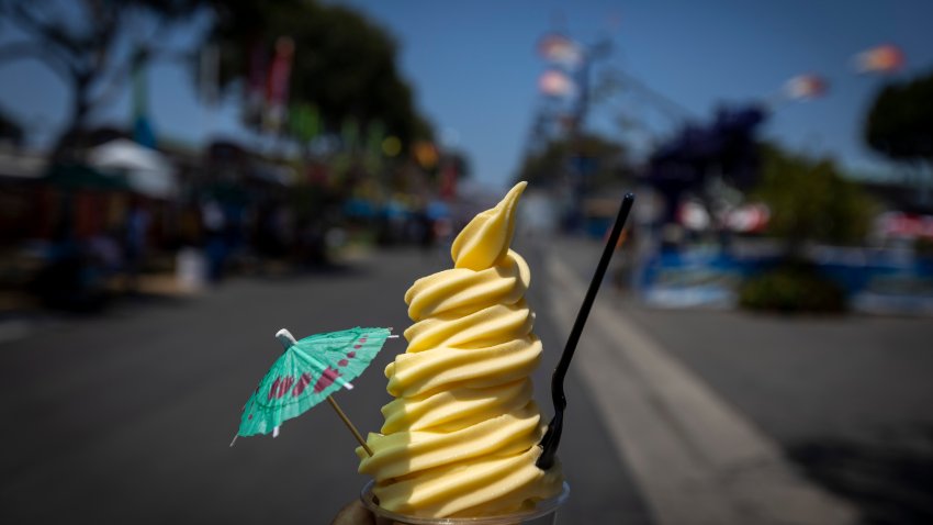 Costa Mesa, CA – July 16: A view of a Dole pineapple whip during the return of the Orange County Fair Friday, opening its 23-day run following its pandemic-induced suspension last year at the OC Fair & Event Center in Costa Mesa Friday, July 16, 2021. The theme is “Time for Fun.” OC Fair & Events Center on Friday, July 16, 2021 in Costa Mesa, CA. (Allen J. Schaben / Los Angeles Times via Getty Images)