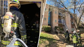 Two children were rushed to a hospital after a fire Thursday in Southeast D.C., and investigators are questioning whether any adults were in the apartment where the blaze broke out, officials said.