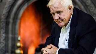 Harlan Crow, chairman and chief executive officer of Crow Holdings LLC, sits for a photograph at the Old Parkland estate offices in Dallas, Texas, on Friday, Oct. 2, 2015.