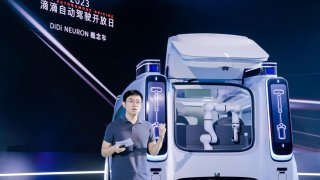 Chinese ride-hailing giant DiDi debuted the DiDi Neuron, a concept robotaxi. It has an arm in the back to pick up luggage or wake up sleeping passengers. DiDi is working with Chinese carmakers to develop its own autonomous taxis which it is aiming to put into service in 2025.