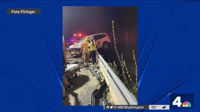 2 Hurt in Crash, Car Left Hanging Off Bridge in Montgomery County