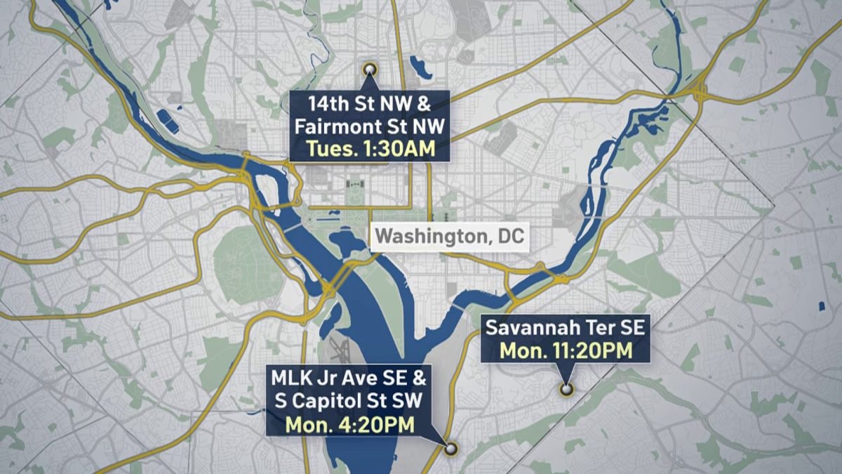 3 Deadly Shootings Within 9 Hours in DC: Police – NBC4 Washington