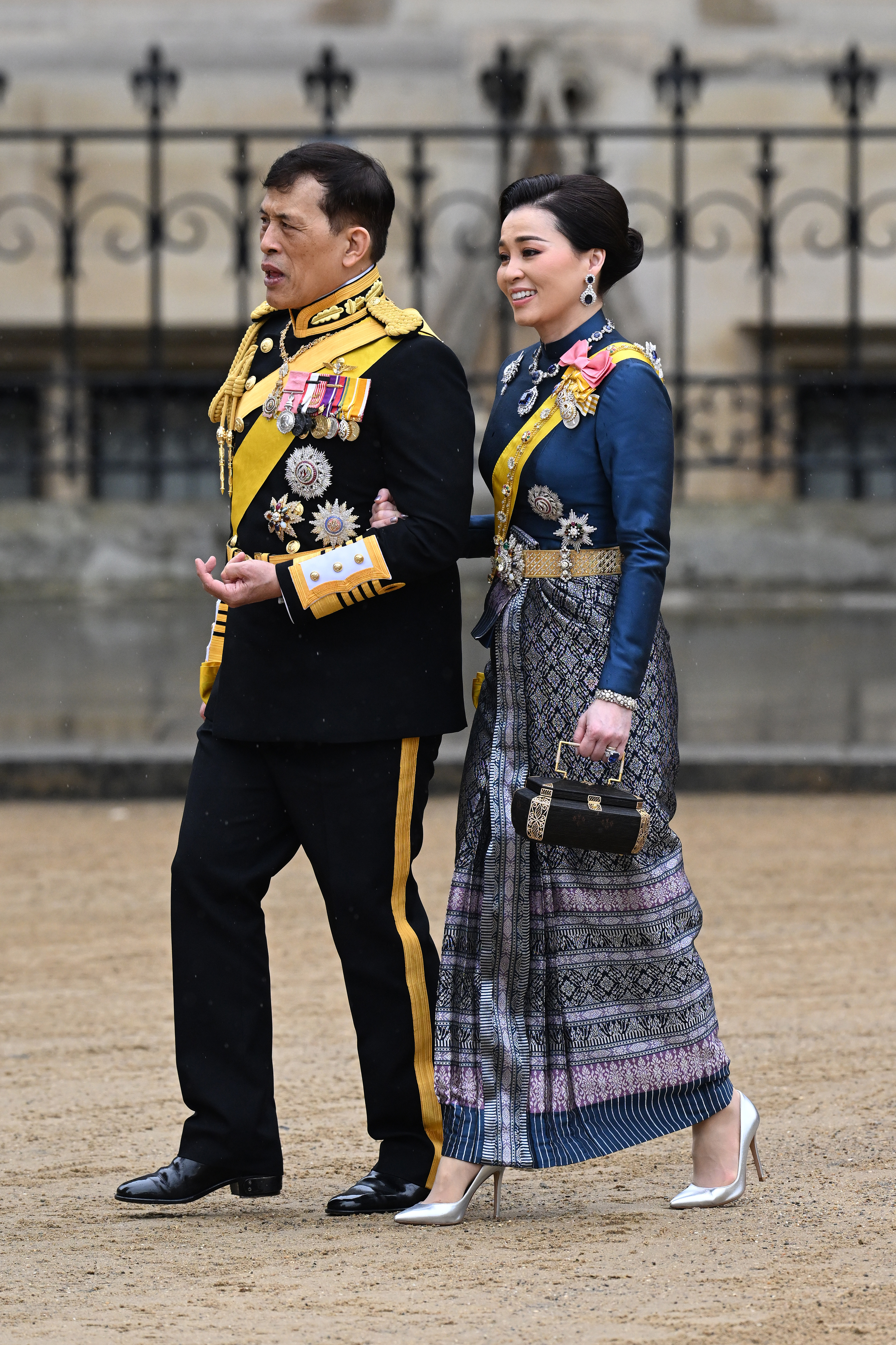 King Vajiralongkorn and Queen Suthida of Thailand attend the Coronation of King Charles III and Queen Camilla on May 6, 2023 in London, England.