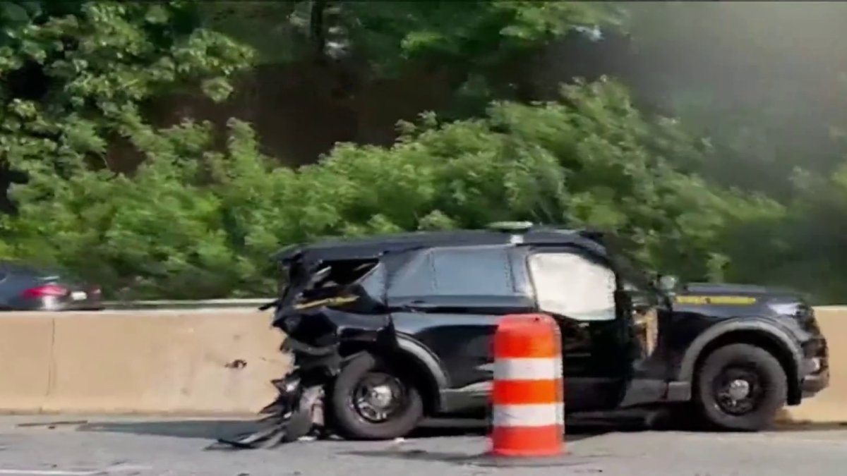 Maryland State Trooper Taken to Hospital After Parked Cruiser Struck on