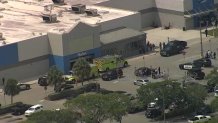 Police respond to a Walmart in Florida City on July 19, 2023.