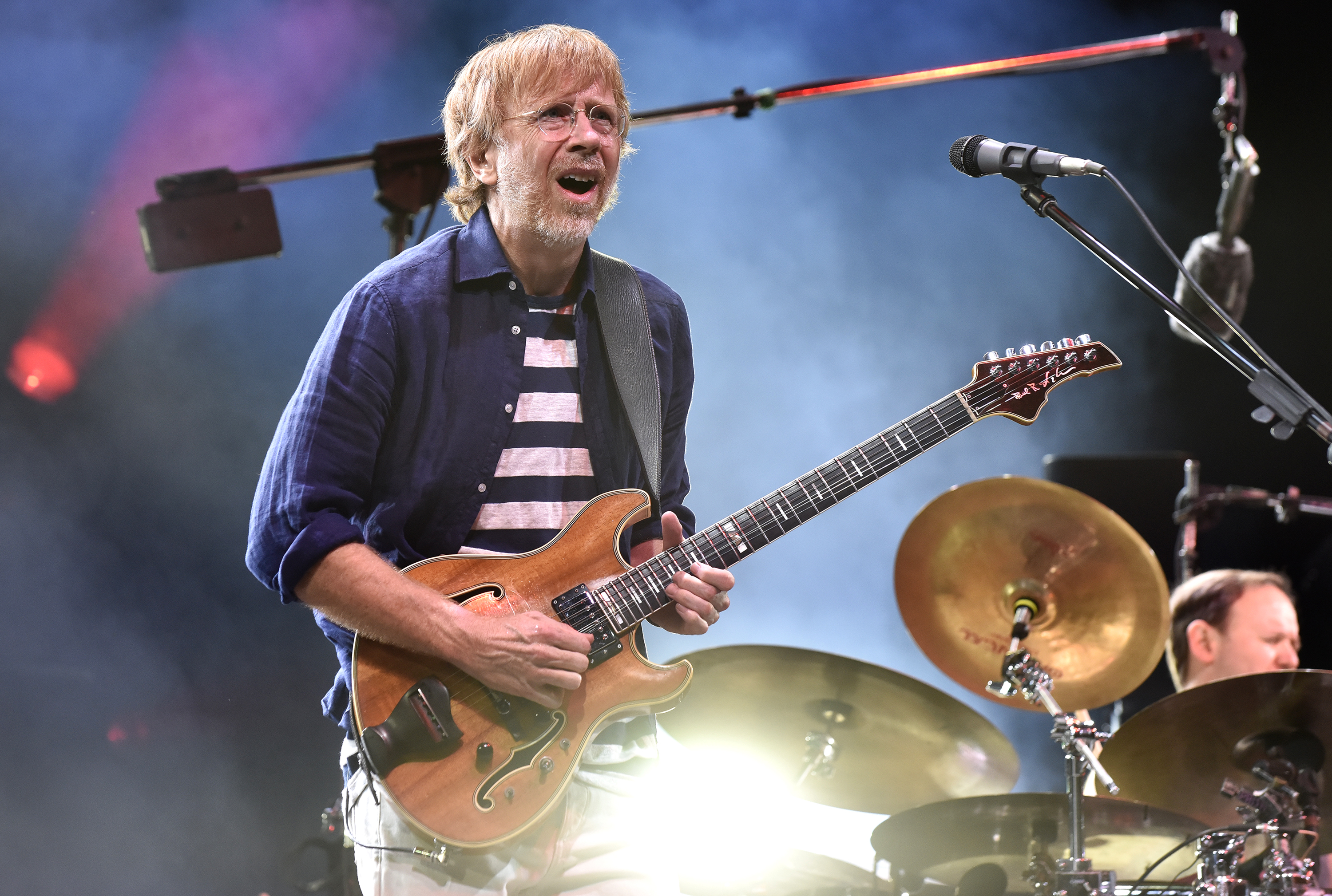 This June 16, 2019, file photo shows Trey Anastasio of Phish perform during the 2019 Bonnaroo Music & Arts Festival in Manchester, Tennessee.
