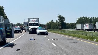 The scene of a fatal two-vehicle crash in Jackson County, Indiana, that left 24-year-old dirt race driver Ashlea Albertson dead.