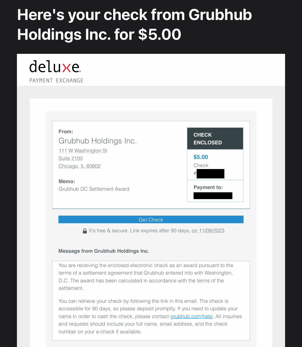 Why DC Grubhub users are getting echecks (yes, they’re real) NBC4