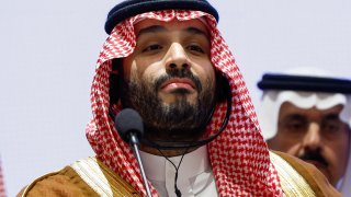 Saudi Arabian Crown Prince Mohammed bin Salman Al Saud attends Partnership for Global Infrastructure and Investment event on the day of the G20 summit in New Delhi, India, September 9, 2023. 
