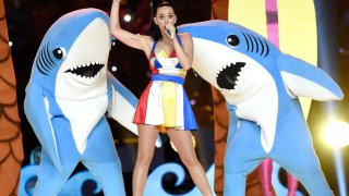 Recording artist Katy Perry performs onstage during the Pepsi Super Bowl XLIX Halftime Show at University of Phoenix Stadium, now known as State Farm Stadium, in Glendale, Arizona, on Feb. 1, 2015.