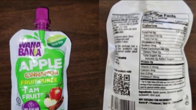 Fruit pouches recalled due to elevated lead levels